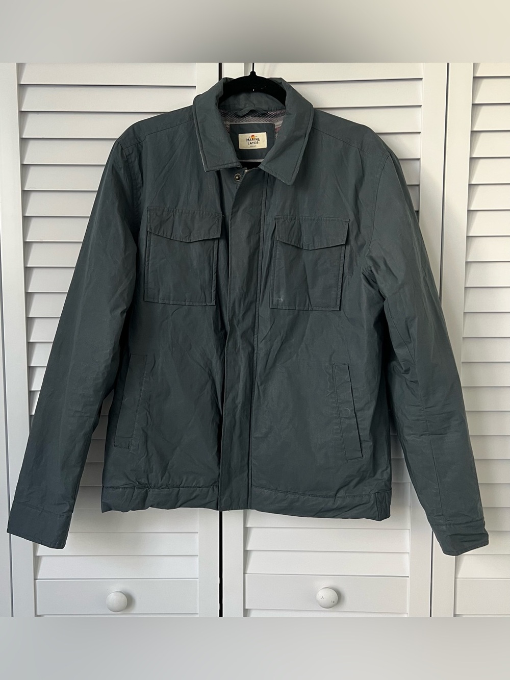 Marine Layer Slate gray organic cotton field jacket size men's medium